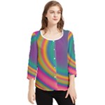 Gradientcolors Chiffon Quarter Sleeve Blouse