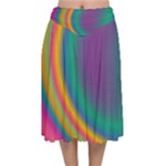 Gradientcolors Velvet Flared Midi Skirt