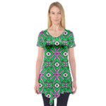 Abstract Illustration With Eyes Short Sleeve Tunic 