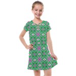 Abstract Illustration With Eyes Kids  Cross Web Dress