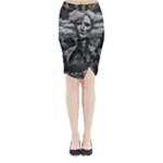 Bw Creepy Fantasy Scene Artwork Midi Wrap Pencil Skirt