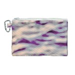 Orange  Waves Abstract Series No1 Canvas Cosmetic Bag (Large)