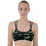 Green  Waves Abstract Series No5 Line Them Up Sports Bra