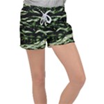 Green  Waves Abstract Series No5 Velour Lounge Shorts