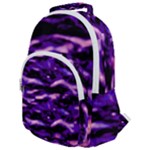 Purple  Waves Abstract Series No1 Rounded Multi Pocket Backpack