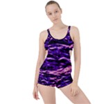 Purple  Waves Abstract Series No1 Boyleg Tankini Set 