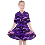 Purple  Waves Abstract Series No1 Kids  All Frills Chiffon Dress