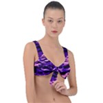 Purple  Waves Abstract Series No1 Front Tie Bikini Top