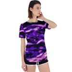 Purple  Waves Abstract Series No1 Perpetual Short Sleeve T-Shirt