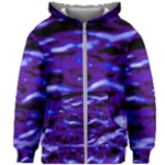 Purple  Waves Abstract Series No2 Kids  Zipper Hoodie Without Drawstring