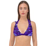 Purple  Waves Abstract Series No2 Double Strap Halter Bikini Top
