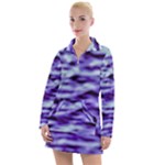 Purple  Waves Abstract Series No3 Women s Long Sleeve Casual Dress
