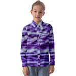 Purple  Waves Abstract Series No3 Kids  Long Sleeve Shirt