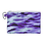 Purple  Waves Abstract Series No3 Canvas Cosmetic Bag (Large)
