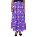 Abstract Illustration With Eyes Flared Maxi Skirt