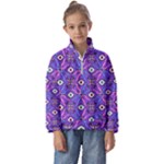 Abstract Illustration With Eyes Kids  Half Zip Hoodie