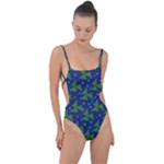 Christmas Trees Tie Strap One Piece Swimsuit