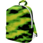 Green  Waves Abstract Series No12 Zip Up Backpack