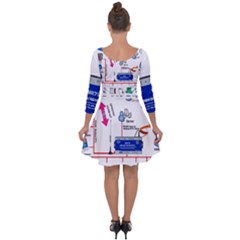 Quarter Sleeve Skater Dress 