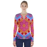 Digitalart V-Neck Long Sleeve Top