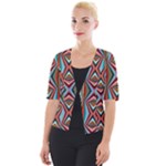 Digital Illusion Cropped Button Cardigan