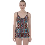 Digital Illusion Tie Front Two Piece Tankini