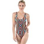 Digital Illusion High Leg Strappy Swimsuit