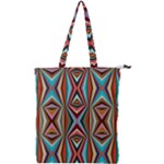 Digital Illusion Double Zip Up Tote Bag