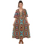 Digital Illusion Kimono Sleeve Boho Dress