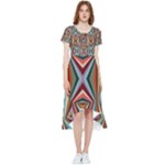 Digital Illusion High Low Boho Dress