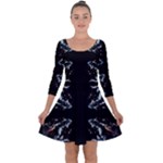 Digital Illusion Quarter Sleeve Skater Dress