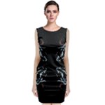 Digital Illusion Sleeveless Velvet Midi Dress