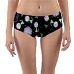 Digital Illusion Reversible Mid-Waist Bikini Bottoms