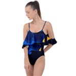Digital Illusion Drape Piece Swimsuit
