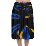 Digital Illusion Velvet Flared Midi Skirt