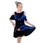Digital Illusion Kids  Shoulder Cutout Chiffon Dress