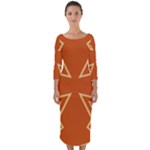 Abstract pattern geometric backgrounds   Quarter Sleeve Midi Bodycon Dress