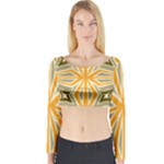 Abstract pattern geometric backgrounds   Long Sleeve Crop Top