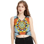 Abstract pattern geometric backgrounds   V-Neck Cropped Tank Top