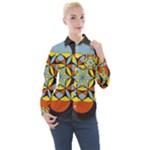 Abstract pattern geometric backgrounds   Women s Long Sleeve Pocket Shirt