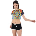 Abstract pattern geometric backgrounds   Tie Back Short Sleeve Crop Tee