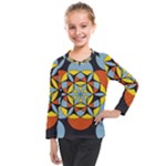 Abstract pattern geometric backgrounds   Kids  Long Mesh Tee