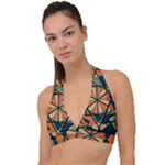 Abstract pattern geometric backgrounds   Halter Plunge Bikini Top