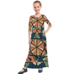 Abstract pattern geometric backgrounds   Kids  Quarter Sleeve Maxi Dress