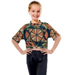 Abstract pattern geometric backgrounds   Kids Mock Neck Tee