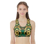 Abstract pattern geometric backgrounds   Sports Bra with Border