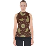 Floral pattern paisley style  Mock Neck Shell Top