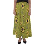 Floral pattern paisley style  Flared Maxi Skirt