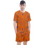 Floral pattern paisley style  Men s Mesh Tee and Shorts Set