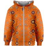 Floral pattern paisley style  Kids  Zipper Hoodie Without Drawstring